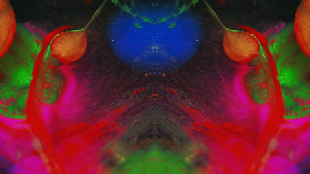 Color mist ink water splash neon fractal design