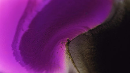 Ink wave glitter fluid paint water purple blackの写真素材
