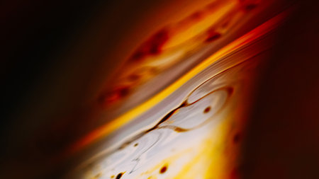 Hot fluid splash paint blend red orange ink wave