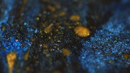 Glitter oil texture sparkling bubbles blue yellow