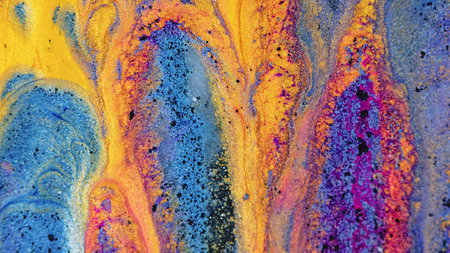 Abstract background liquid pigment blue yellowの写真素材