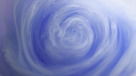 Color smoke. Acrylic water mix. Blue pastel steam cloud flowing swirl dynamic air haze silk paint...