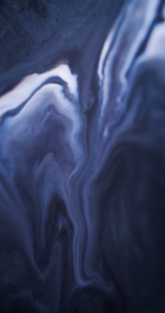 Paint spill. Ink blend. Defocused blue white color shimmering texture liquid acrylic emulsion flow...