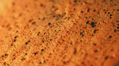 Particles fluid. Shimmering paint flow. Defocused golden bronze black color shiny sand texture polish wave abstract art background.の写真素材