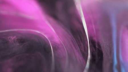 Oil fluid. Paint water drop. Defocused pink blue color transparent round bubbles floating gel...