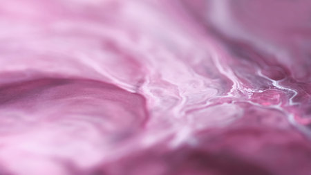 Defocused acrylic blend. Paint wave. Blur red white black color mist texture fluid spill flow...