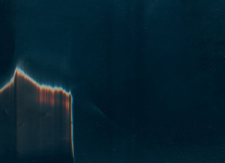 Dust scratch texture. Old film overlay. Burn stain effect. Blue white orange color defect light...