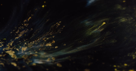 Shimmering flow. Sparkle liquid. Moisture gold glow whimsical overlay with shiny metal dust stream....