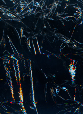 Glitch noise overlay. Damaged screen. Dust scratch texture. Blue orange white color light flare...