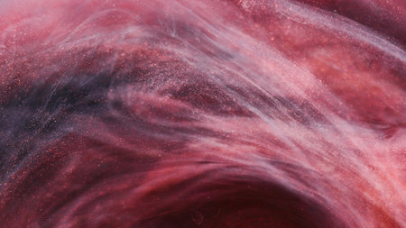 Blend vortex. Color swirl. Defocused bright red pink cloud ink water mist texture vapor paint steam...