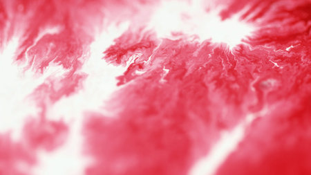 Color paint flow. Blur stream. Defocused red white shiny glowing viscous liquid texture ink water...