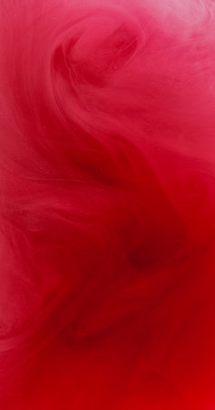 Smoke vortex. Paint water. Defocused bright pink red color gradient shiny particles texture vapor...
