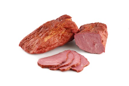 ham on a white backgroundの写真素材