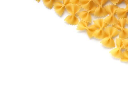 Pasta Farfalle on a white backgroundの写真素材