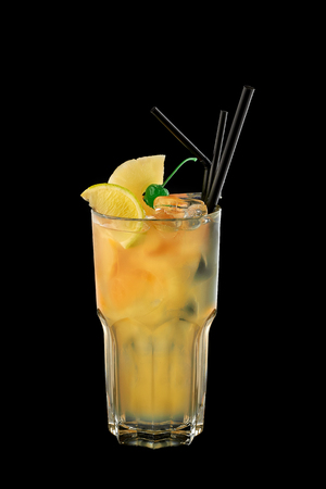 Orange cocktail with iceの写真素材