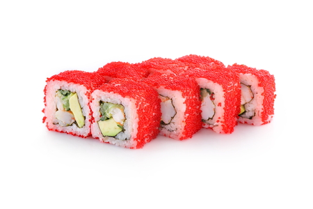 Sushi california classic on a white backgroundの写真素材