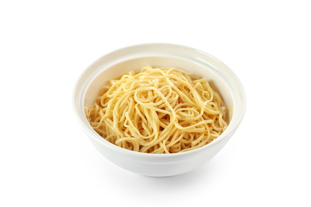 Bowl noodles isolated on white backgroundの写真素材