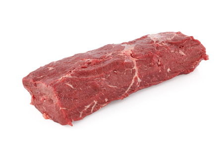 big piece of beef fillet on a white backgroundの写真素材