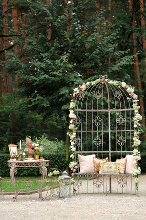 decorations for the wedding ceremony Flowers archの写真素材