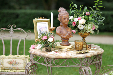 decorations for the wedding ceremony Flowers archの写真素材