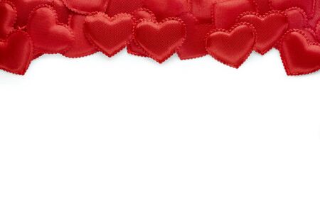 Valentines Day hearts on a white background. Place for text.の写真素材