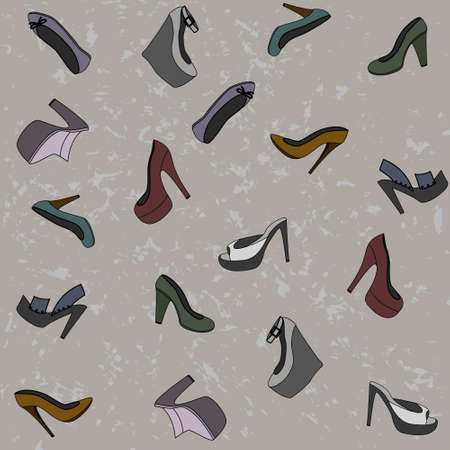 Seamless Pattern With Fashionable Shoes. Background.のイラスト素材