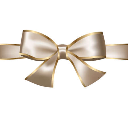 Golden and Silver Isolated Bow. Vector Decorative Design Element. のイラスト素材