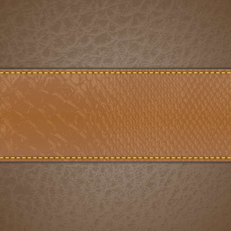 Brown leather stripe on beige leather background   のイラスト素材