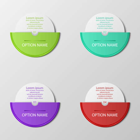 Modern infographic option banner with 3d color spheres on grey background. Vector. Can be used for web design and  workflow layoutのイラスト素材
