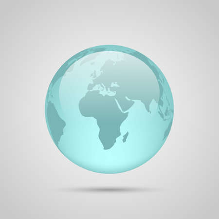Realistic glass globe on grey background.のイラスト素材
