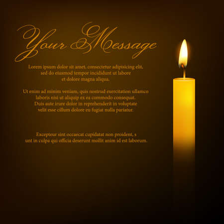 Vector funeral card with candle and place for text. EPS10 illustration.のイラスト素材
