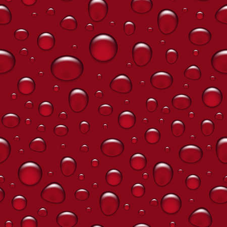 Abstract seamless background - water drops on red glass. Vector EPS10 illustration.のイラスト素材