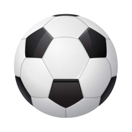 Three-dimensional soccer ball isolated on white. vector  illustration.のイラスト素材