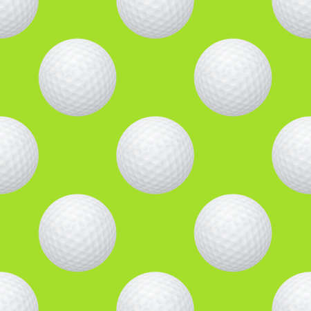 Golf balls. Seamless pattern on a green background. のイラスト素材