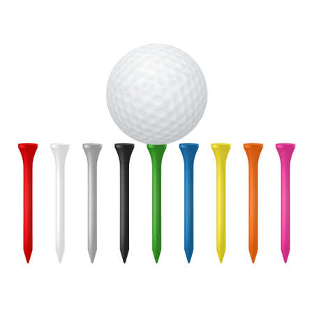 Golf set - ball with tees. Vector EPS10 illustration.のイラスト素材