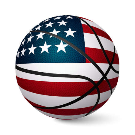 Basketball ball flag of USA isolated on white background. Vector EPS10 illustration.のイラスト素材