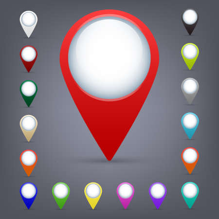 Set of color map pointers. Vector EPS10 illustration.のイラスト素材