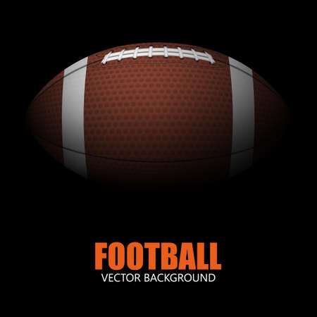 Dark background of realistic american football ball isolated. Vector EPS10 illustration.のイラスト素材