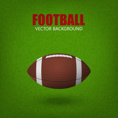 Football ball on a grass field. Vector illustration.のイラスト素材