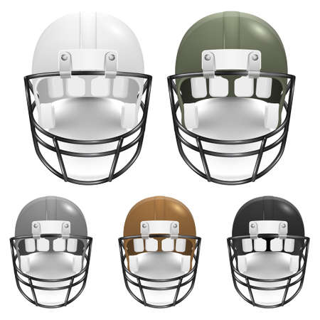 American football helmets set. Vector illustration.のイラスト素材