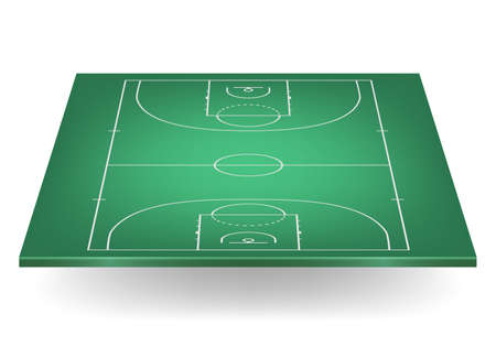 3d green basketball court. Vector EPS10 illustration.のイラスト素材