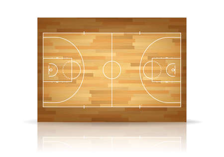 Wooden basketball court background. Vector  illustration.のイラスト素材