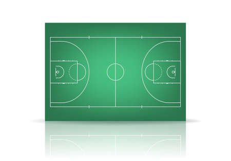 3d green basketball court. Vector  illustration.のイラスト素材
