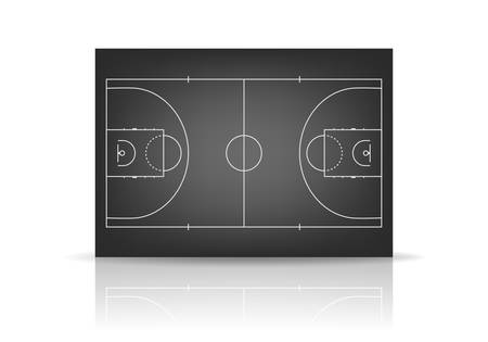 3d black basketball court. Vector EPS10 illustration.のイラスト素材