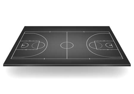 3d black basketball court. Vector EPS10 illustration.のイラスト素材