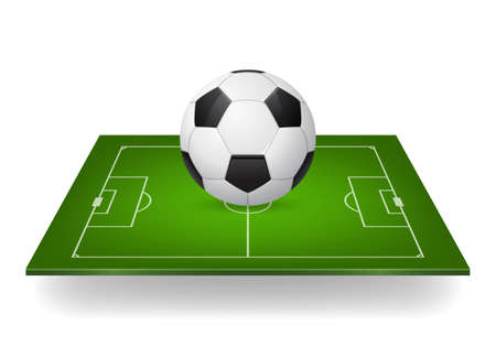 Icon of soccer ball on field. Isolated. Design element, template. Vector EPS10 illustration.のイラスト素材