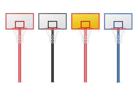 Basketball hoops set. Isolated on white. Vector EPS10 illustration.のイラスト素材