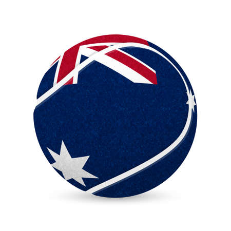 3D tennis balls with Australian flag isolated on white. のイラスト素材