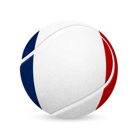 3D tennis balls with French flag isolated on white. のイラスト素材