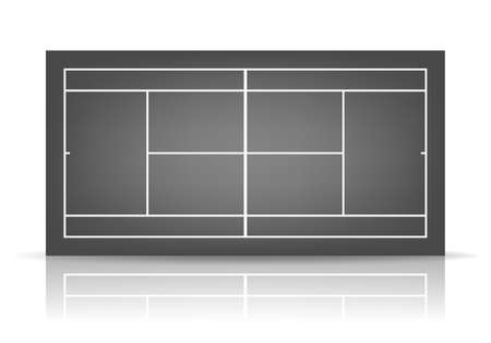Black tennis court with reflection.  のイラスト素材